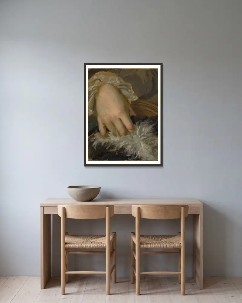 Studie einer Hand von Lorens Pasch the Younger gerahmt an einer Wand