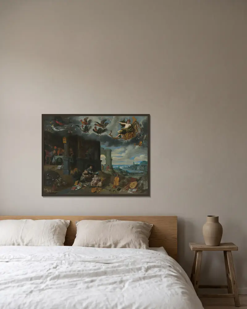 The Children of the Planet Mercury av Jan Brueghel the Younger inramad på en vägg
