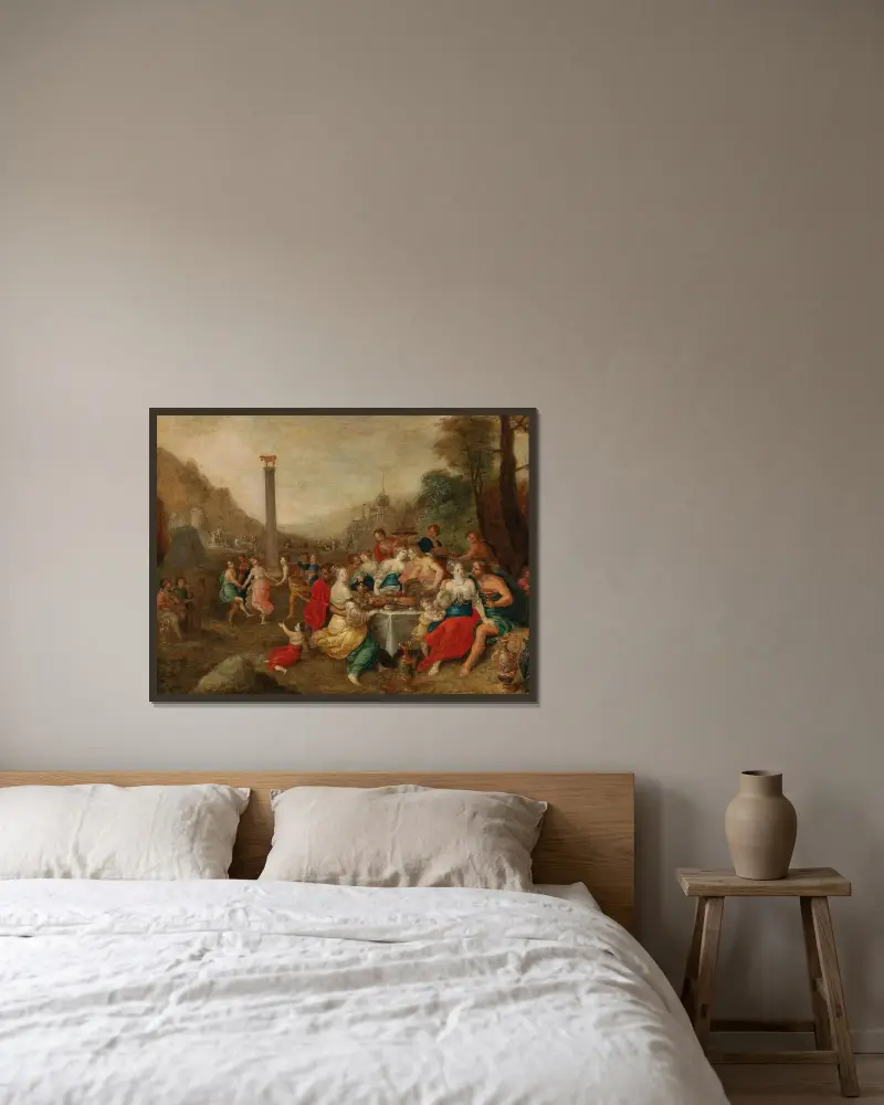 Dansandet kring guldkalven av Frans Francken the Younger inramad på en vägg