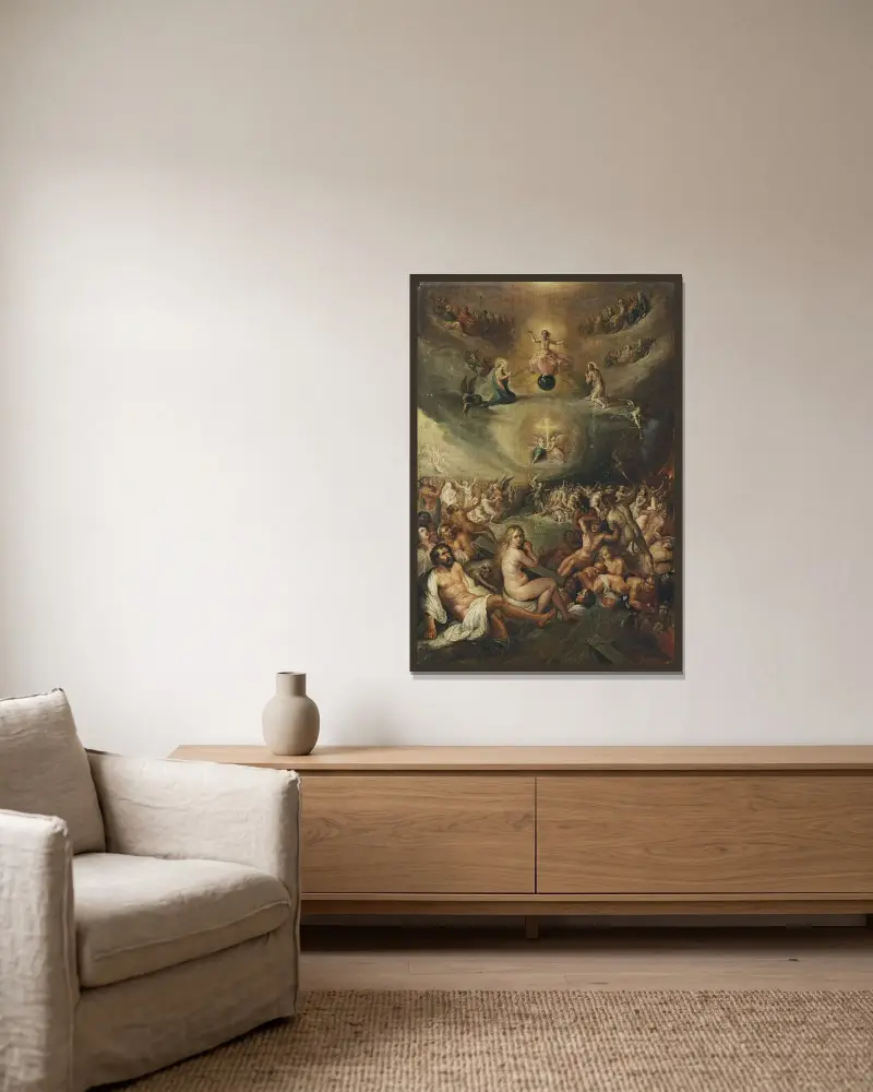 Yttersta domen av Frans Francken the Younger inramad på en vägg