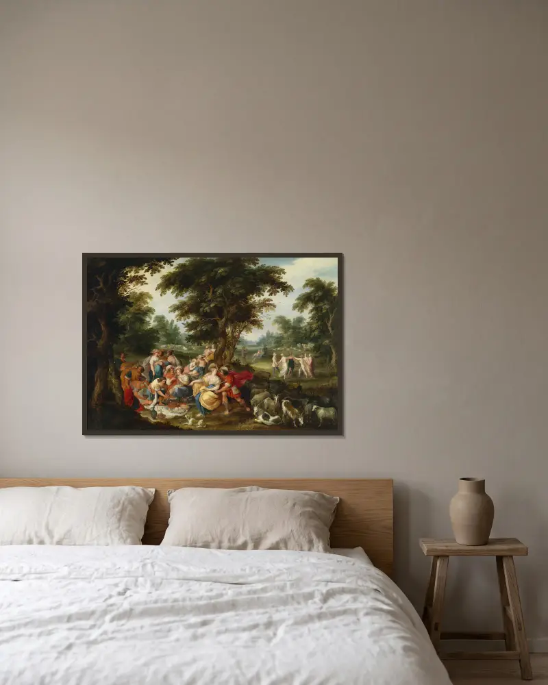 Das Goldene Zeitalter, Nr. 1 von Frans Francken the Younger gerahmt an einer Wand