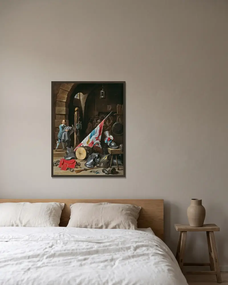 Vakthuset av David Teniers The Younger inramad på en vägg
