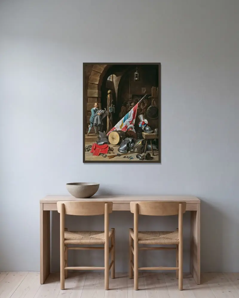 Vakthuset av David Teniers The Younger inramad på en vägg