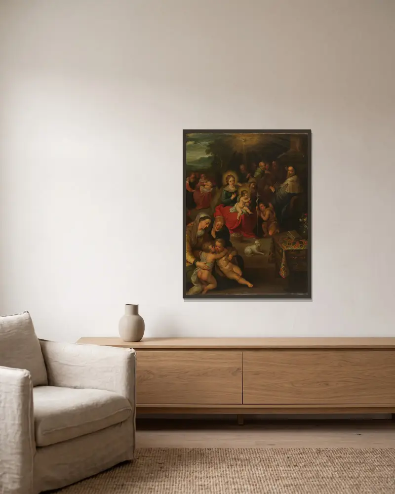 Święta rodzina, Frans Francken the Younger w ramie na ścianie