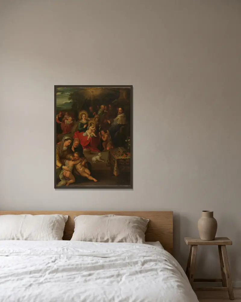 Święta rodzina, Frans Francken the Younger w ramie na ścianie
