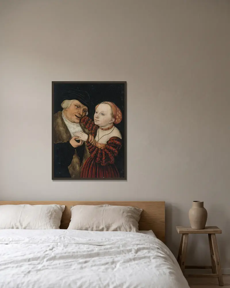 Špatně spárovaní milenci, Lucas Cranach the Younger v rámu na stěně