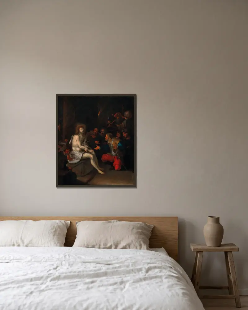 Kristus hånas av Frans Francken the Younger inramad på en vägg