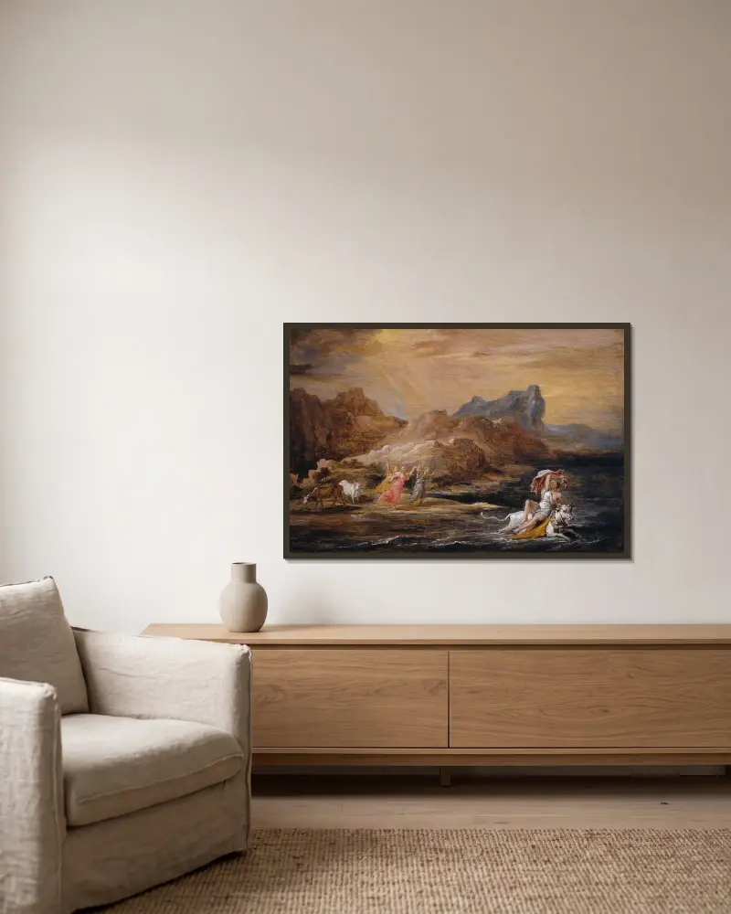 Europas bortrövande av David Teniers The Younger inramad på en vägg