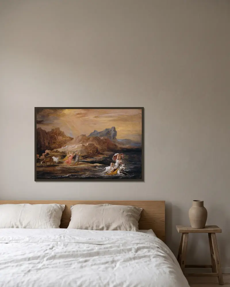 Europas bortrövande av David Teniers The Younger inramad på en vägg