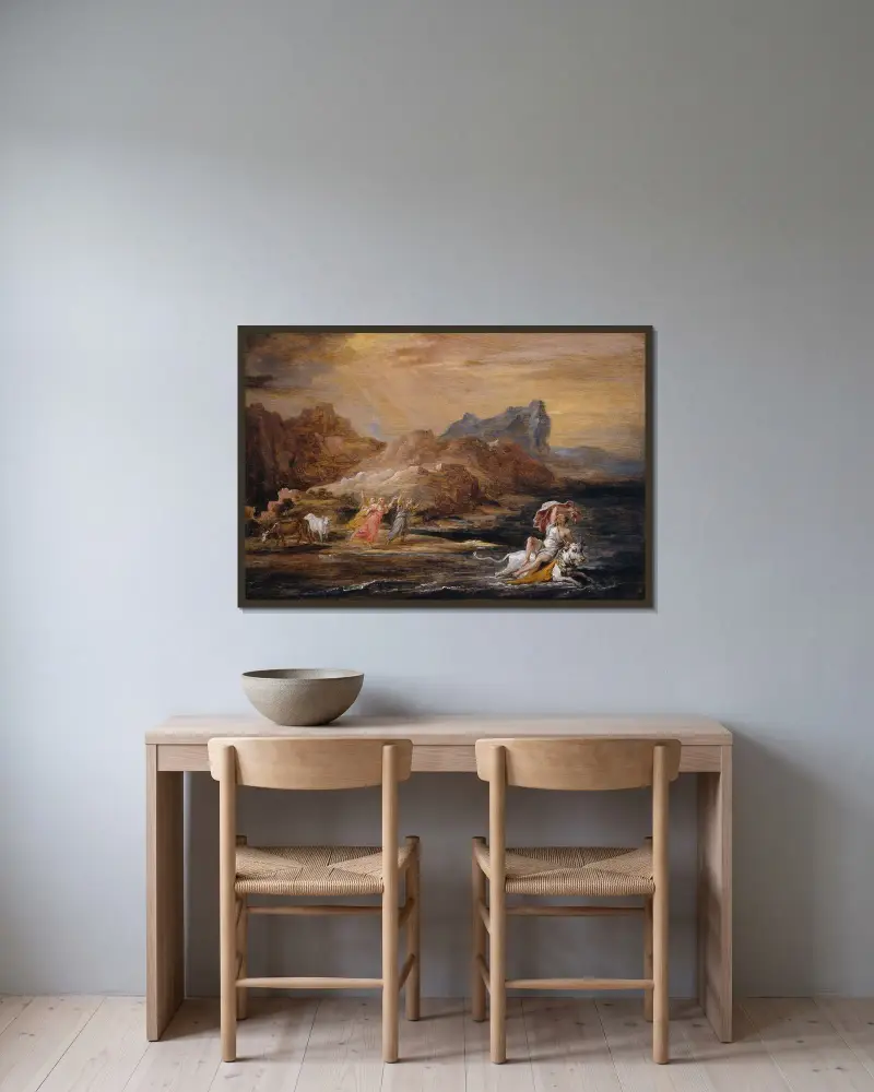 Europas bortrövande av David Teniers The Younger inramad på en vägg