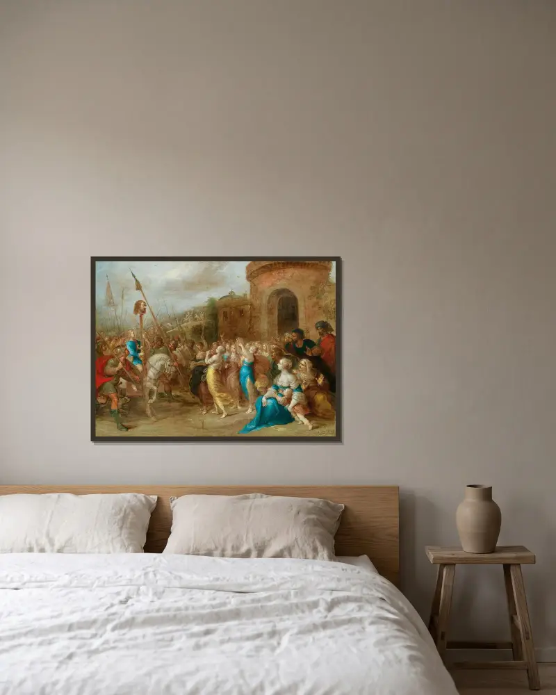 Davids triumf av Frans Francken the Younger inramad på en vägg