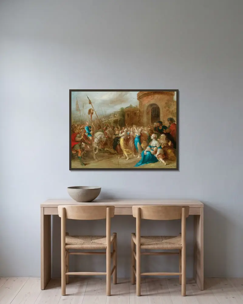 Davids triumf av Frans Francken the Younger inramad på en vägg