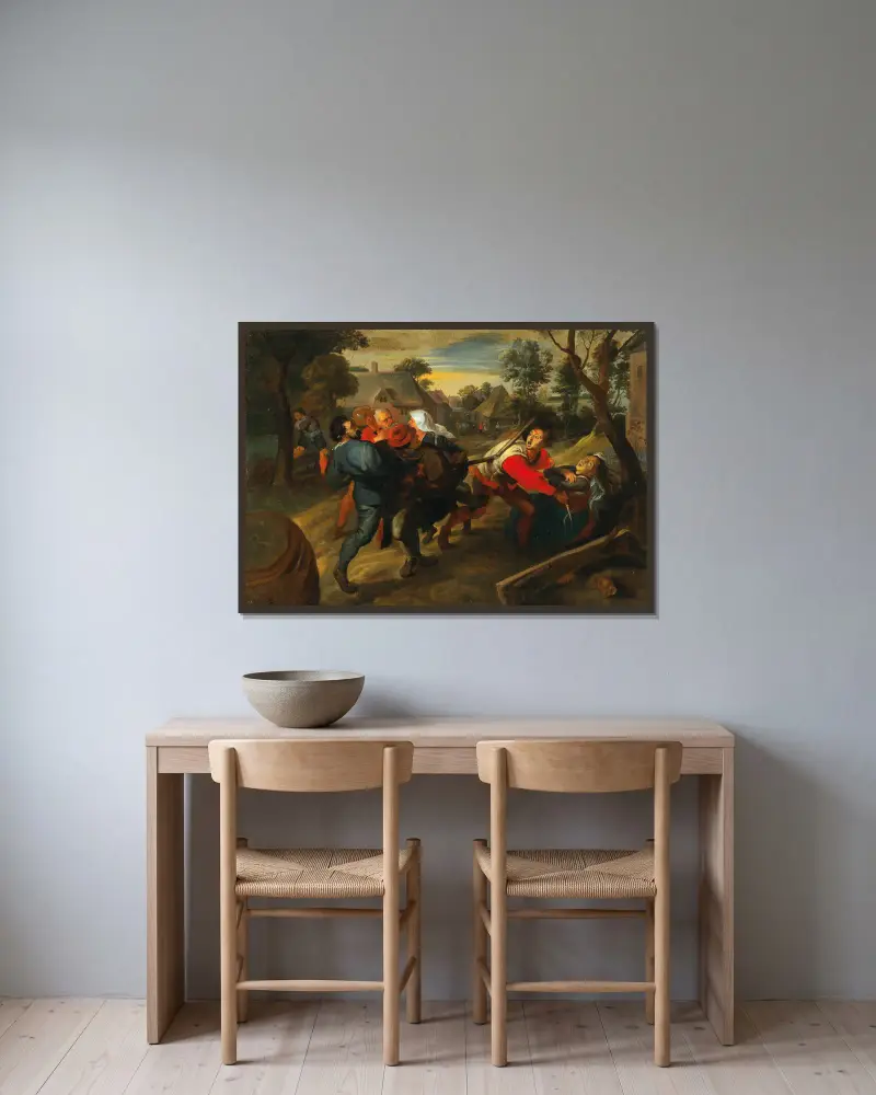 Tobias And The Angel av Jan Brueghel the Younger inramad på en vägg