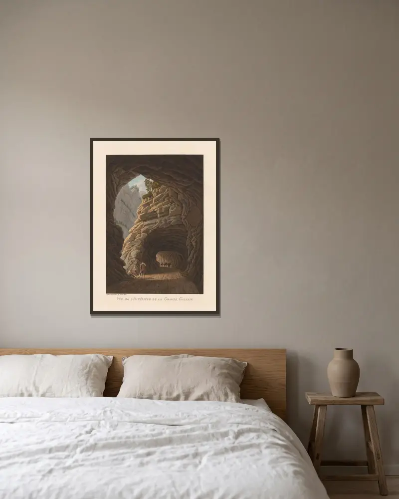 Vy över interiören av Grande Galerie av Gabriel Lory the Younger inramad på en vägg