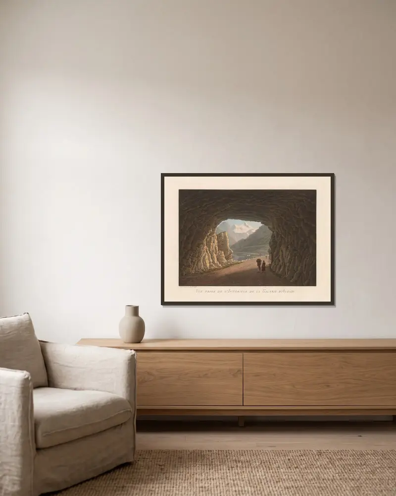 Utsikt från Algabys galleri av Gabriel Lory the Younger inramad på en vägg