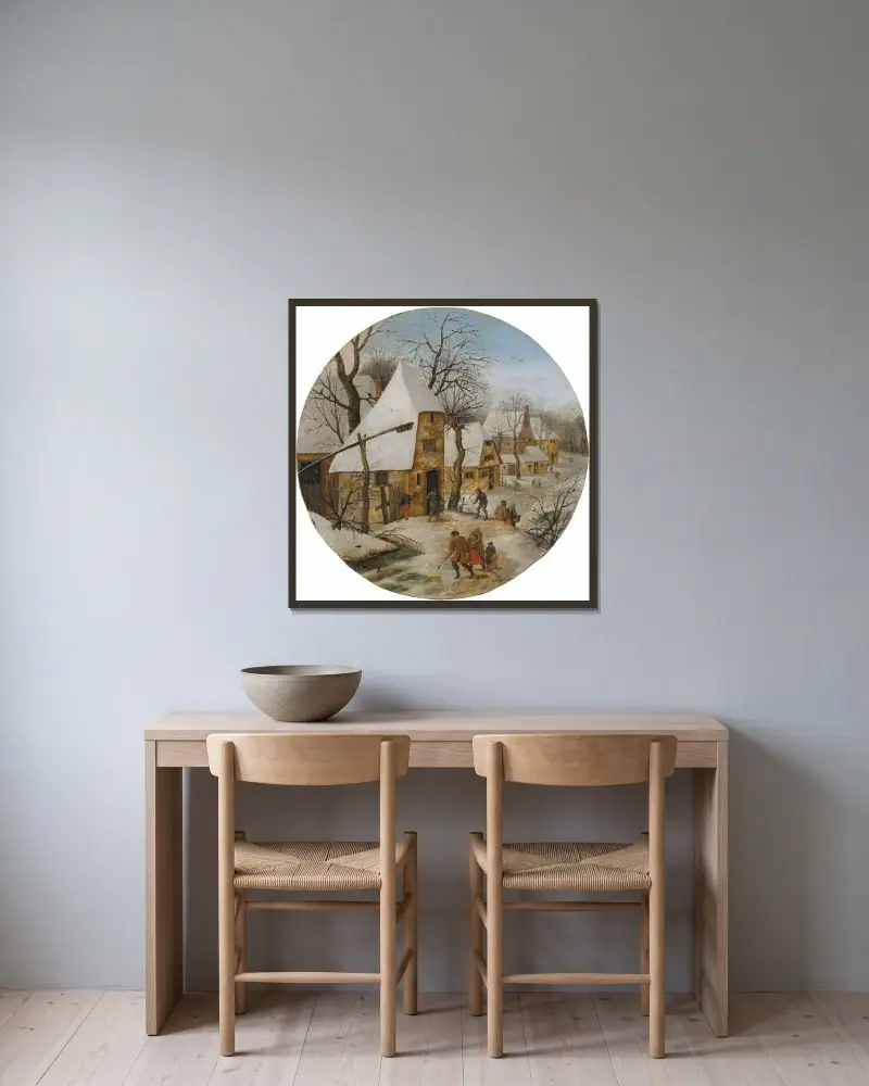Winter von Pieter Brueghel The Younger gerahmt an einer Wand