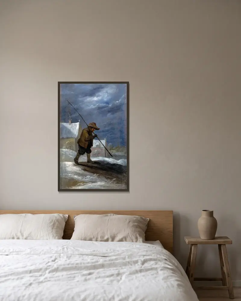 Vinter av David Teniers The Younger inramad på en vägg