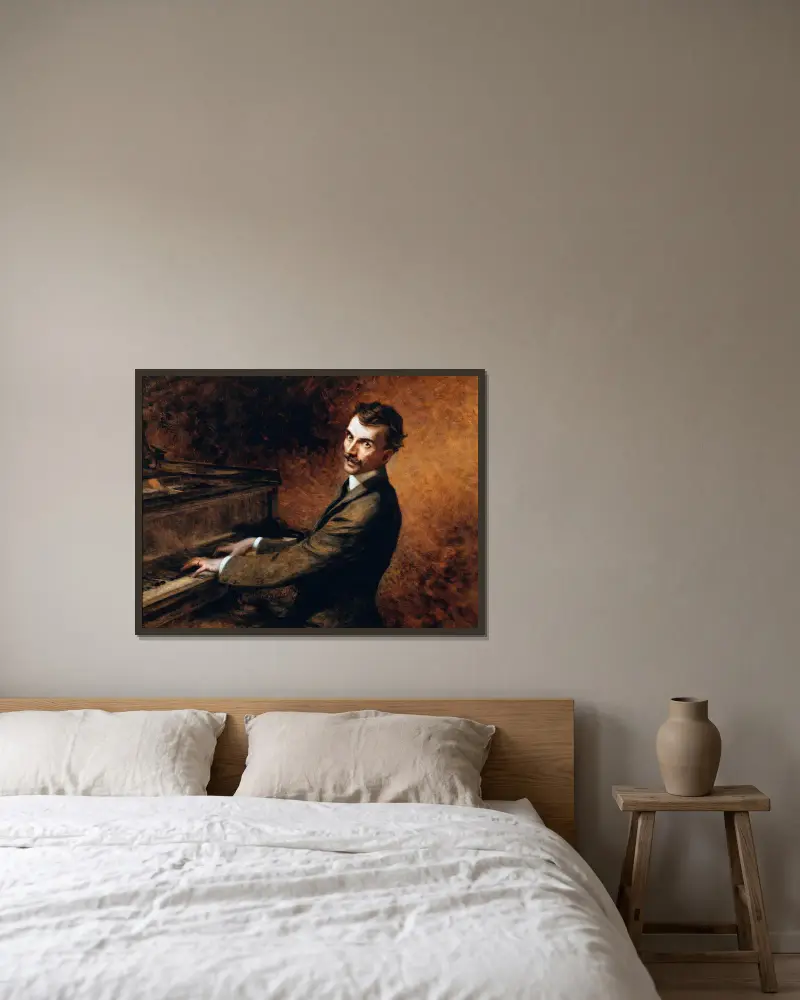 Maestro Arturo Toscanini (1867–1957) at the piano av Théobald Chartran inramad på en vägg