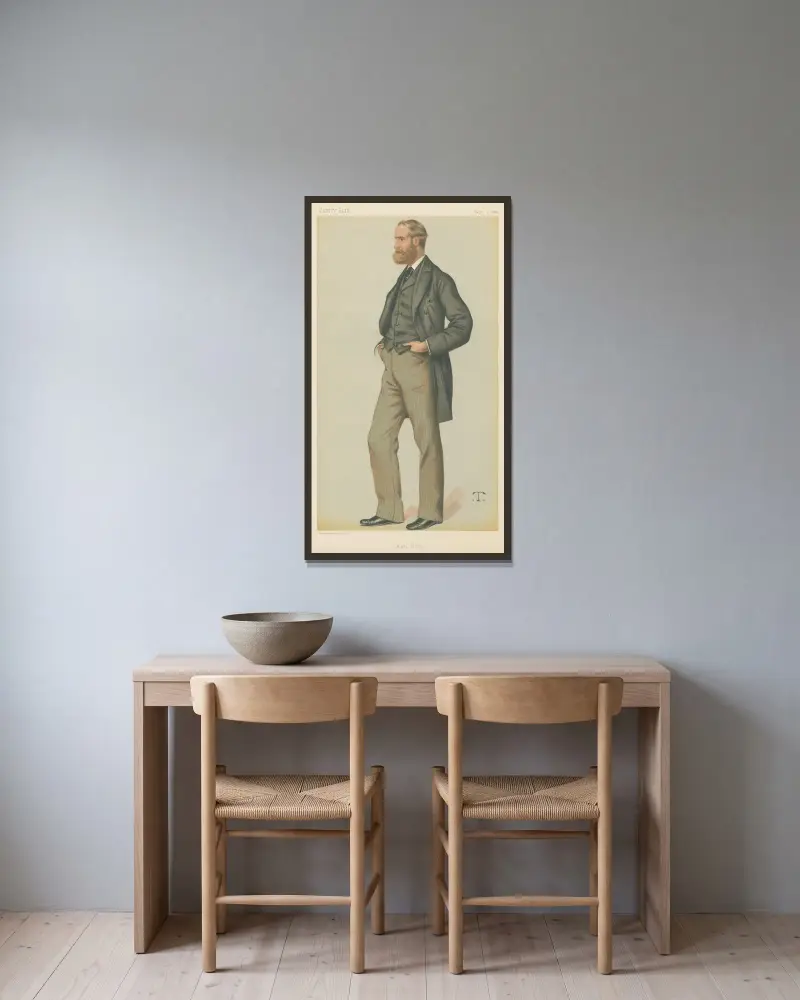 Politicians – Vanity Fair. ‘Anti-Rent’. Mr. Charles Stewart Parnell. 11 September 1880 av Théobald Chartran inramad på en vägg