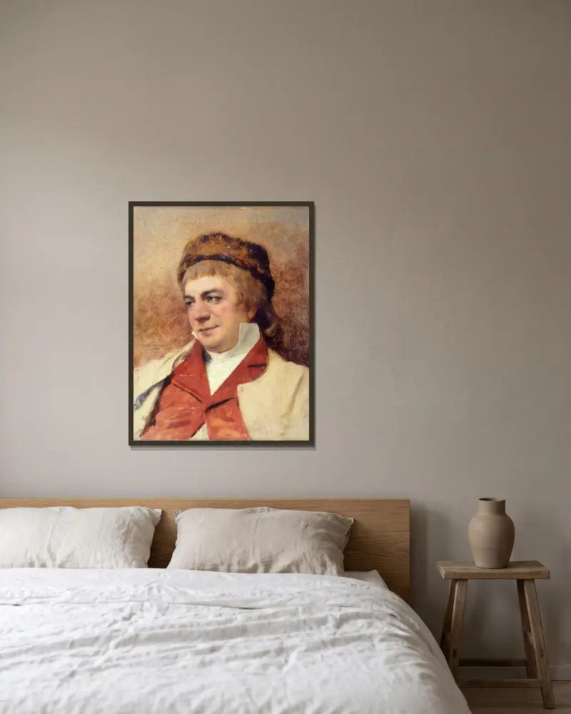 Porträt von Frédéric Fèbvre (1835–1916), Mitglied der Comédie-Française von Théobald Chartran gerahmt an einer Wand