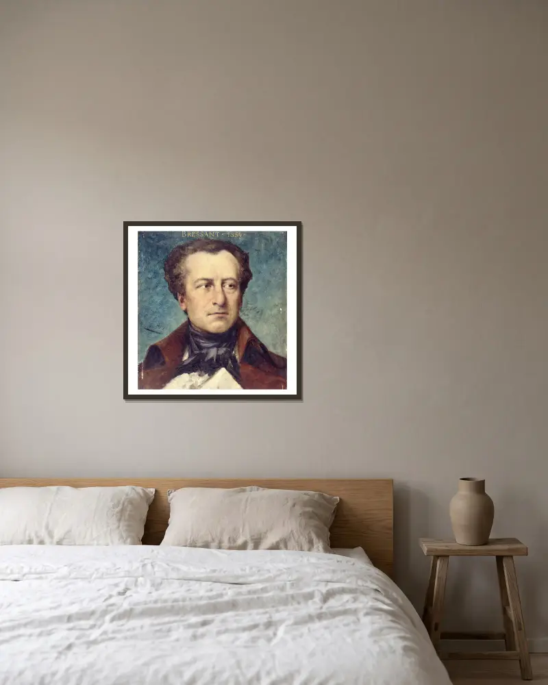 Portrait de Jean-Baptiste Bressant (1815-1886), sociétaire de la Comédie-Française av Théobald Chartran inramad på en vägg