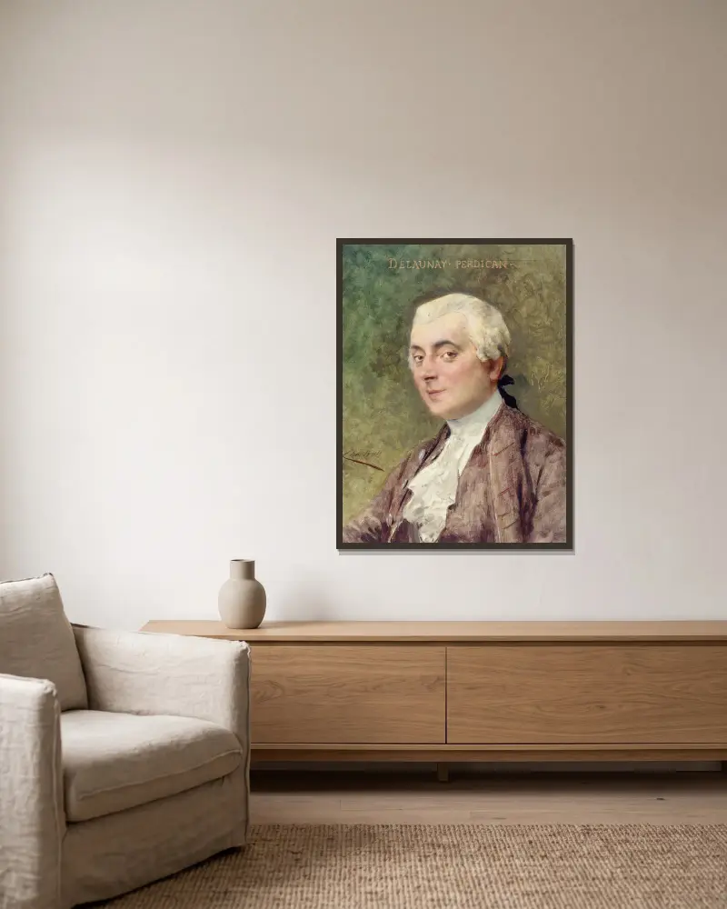 Portrait de Louis Delaunay av Théobald Chartran inramad på en vägg