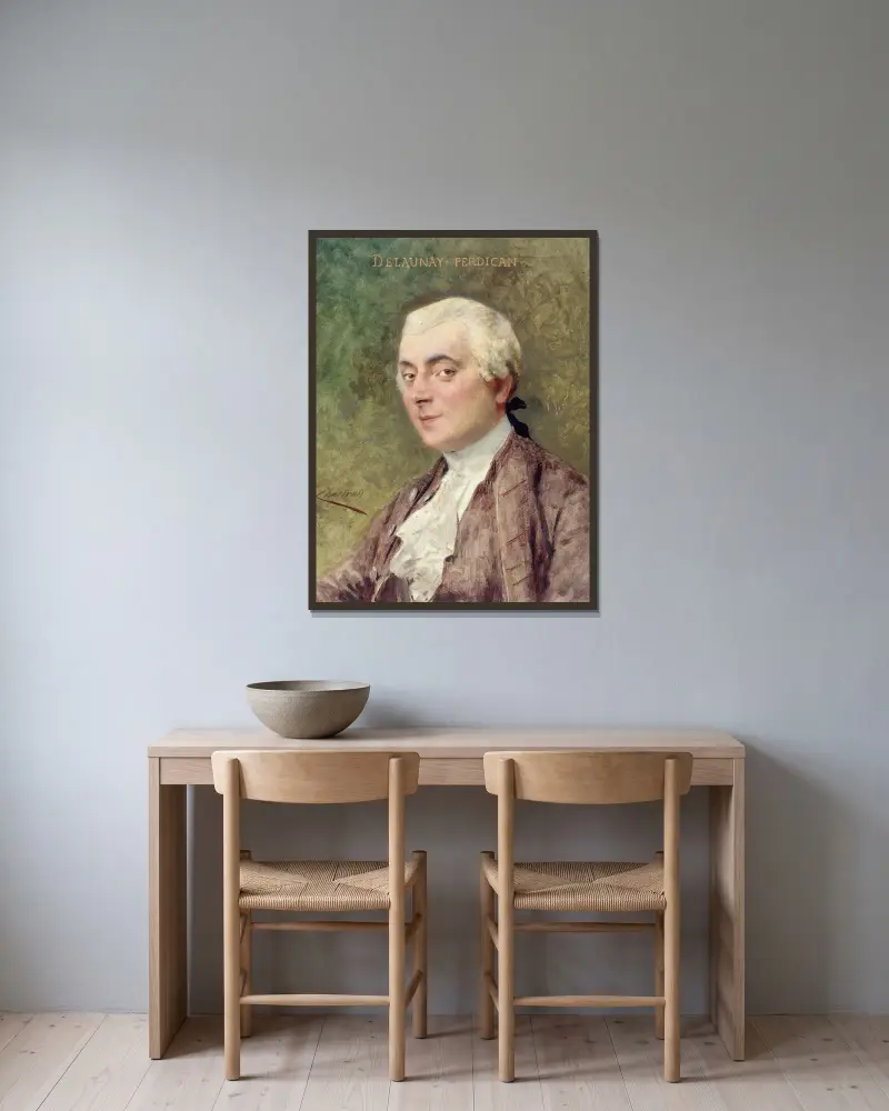 Portrait de Louis Delaunay av Théobald Chartran inramad på en vägg