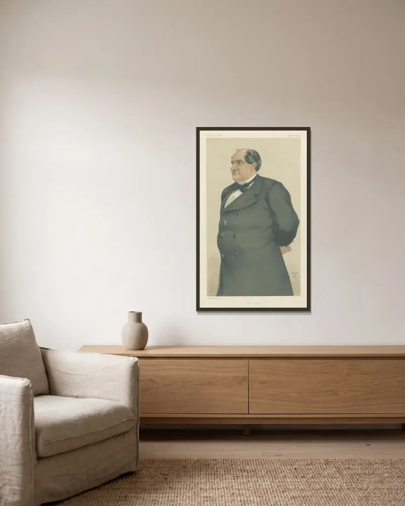 Vanity Fair; Königliches; „Plon-Plon“, Prinz Jérôme Napoleon, 26. Juli 1879 von Théobald Chartran gerahmt an einer Wand