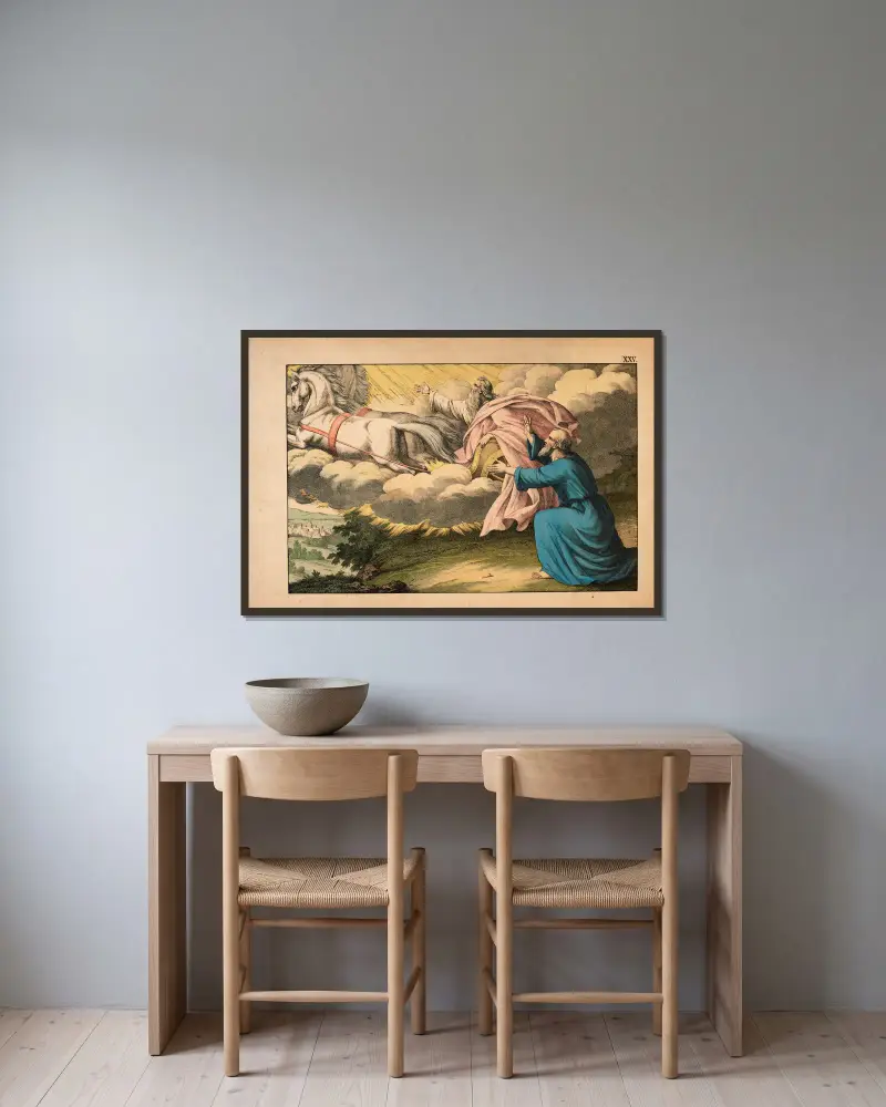 Elijáš na hoře Karmel (ohnivý vůz), Theodor Eckardt v rámu na stěně
