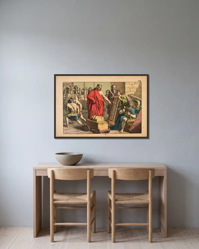 Chrám se staví, Theodor Eckardt v rámu na stěně