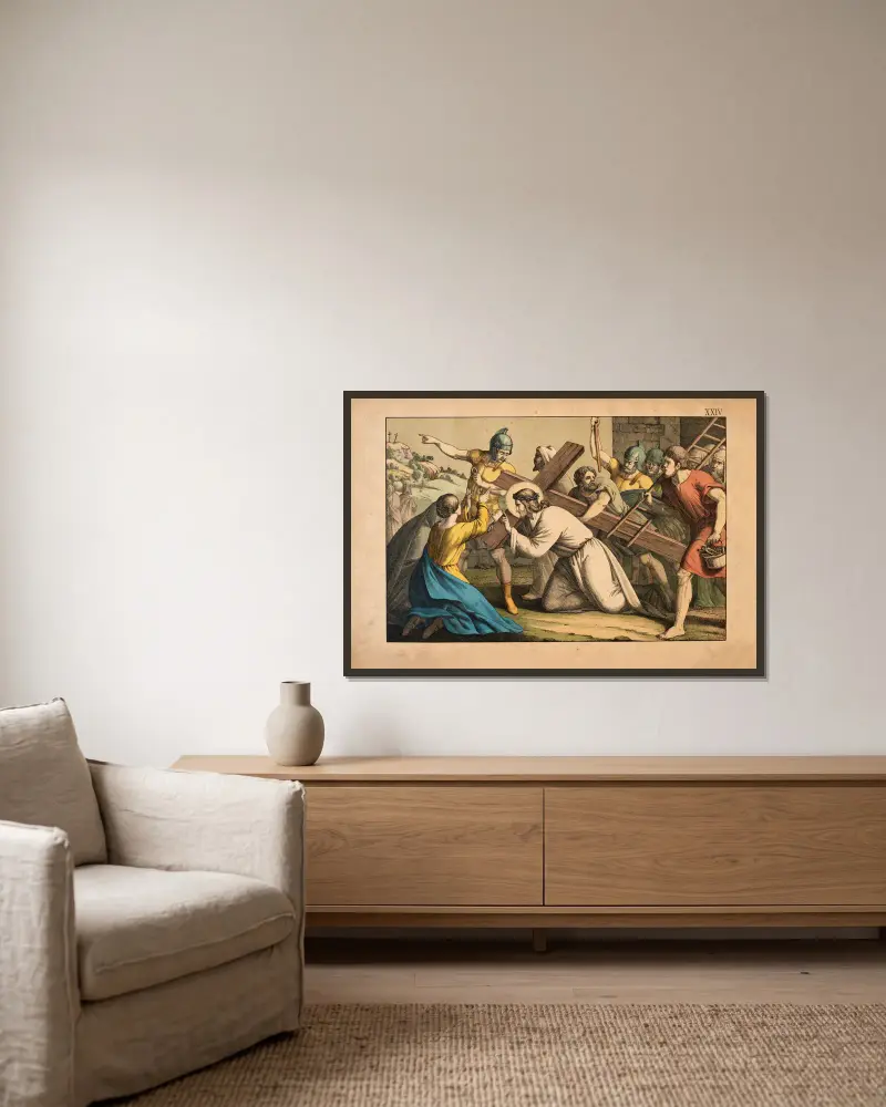 Der Gang nach Golgatha von Theodor Eckardt gerahmt an einer Wand