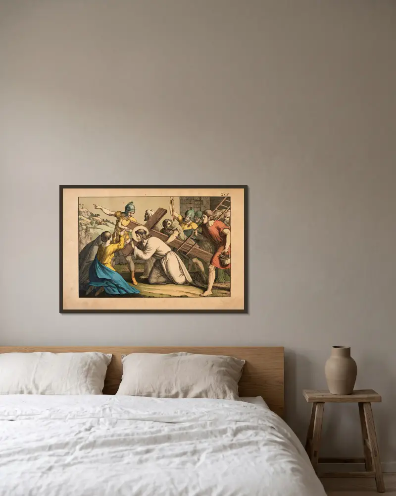 Der Gang nach Golgatha von Theodor Eckardt gerahmt an einer Wand