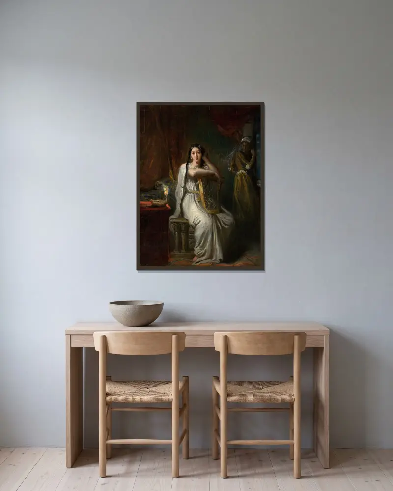 Desdemona (Weidenlied) von Théodore Chassériau gerahmt an einer Wand