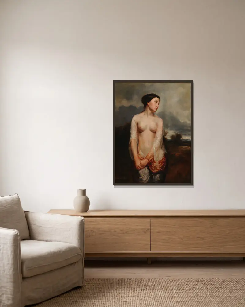 Die Gefangene von Théodore Chassériau gerahmt an einer Wand