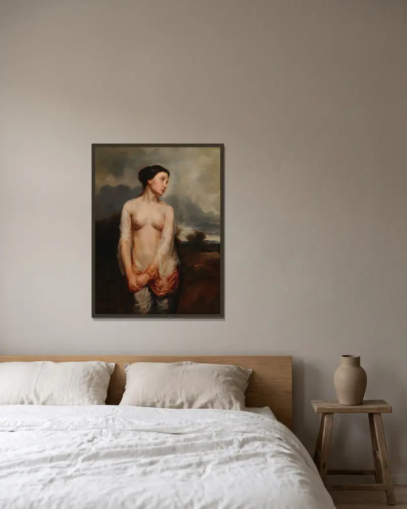 Die Gefangene von Théodore Chassériau gerahmt an einer Wand