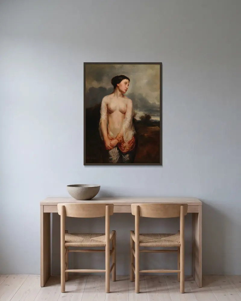 Die Gefangene von Théodore Chassériau gerahmt an einer Wand