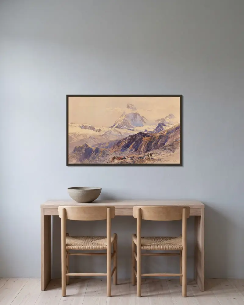 Matterhorn från Triftkumme av Edward Theodore Compton inramad på en vägg