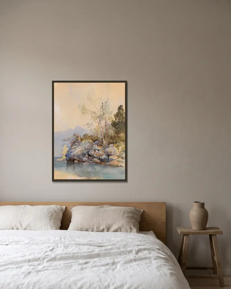 Eibsee von Edward Theodore Compton gerahmt an einer Wand