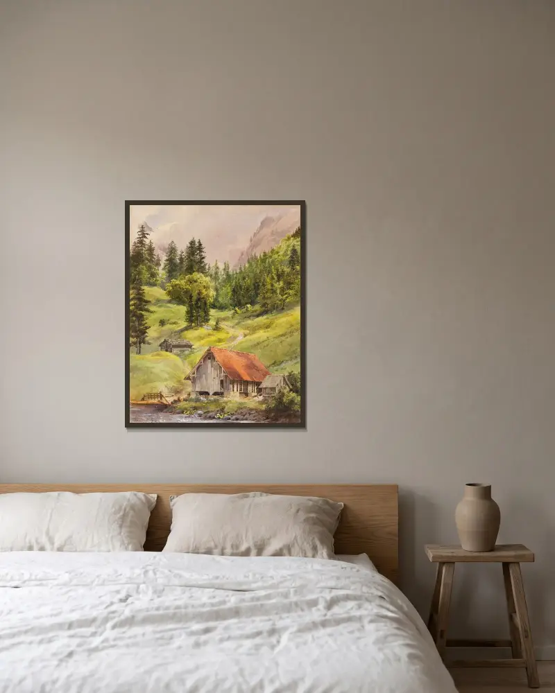 Engelberg (Schweiz) von Edward Theodore Compton gerahmt an einer Wand