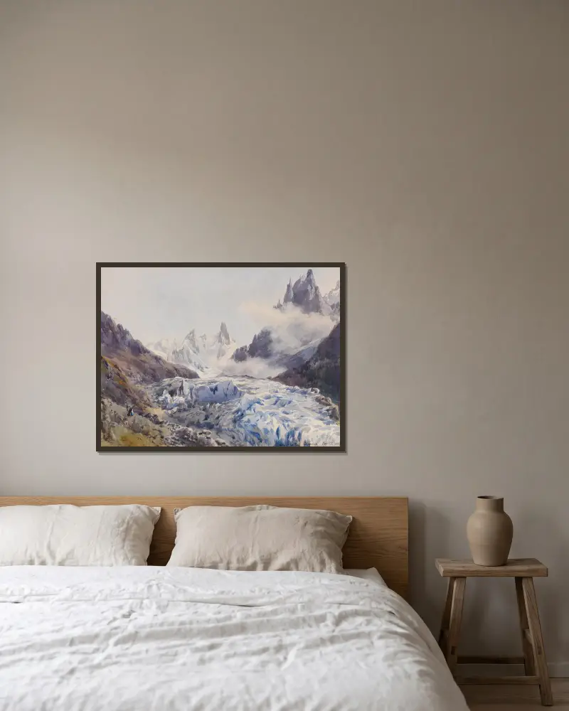 Glacier des Bois, Chamonix von Edward Theodore Compton gerahmt an einer Wand