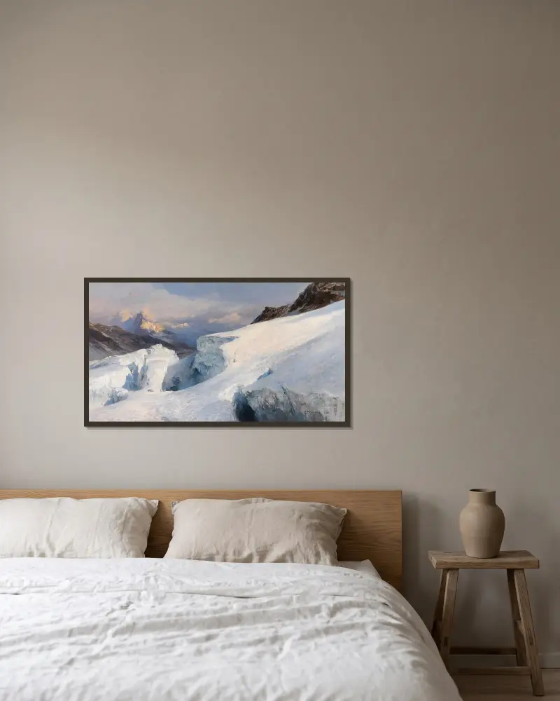 Gletscherplateau, 1906 von Edward Theodore Compton gerahmt an einer Wand