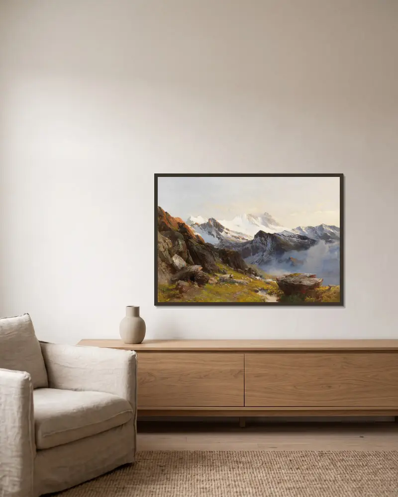 Großglockner von der Prager Hütte aus, früh av Edward Theodore Compton inramad på en vägg