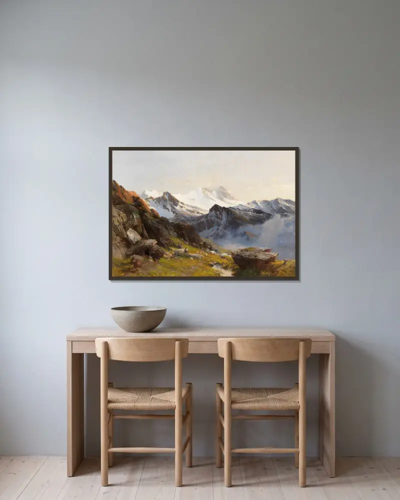Großglockner von der Prager Hütte aus, früh av Edward Theodore Compton inramad på en vägg