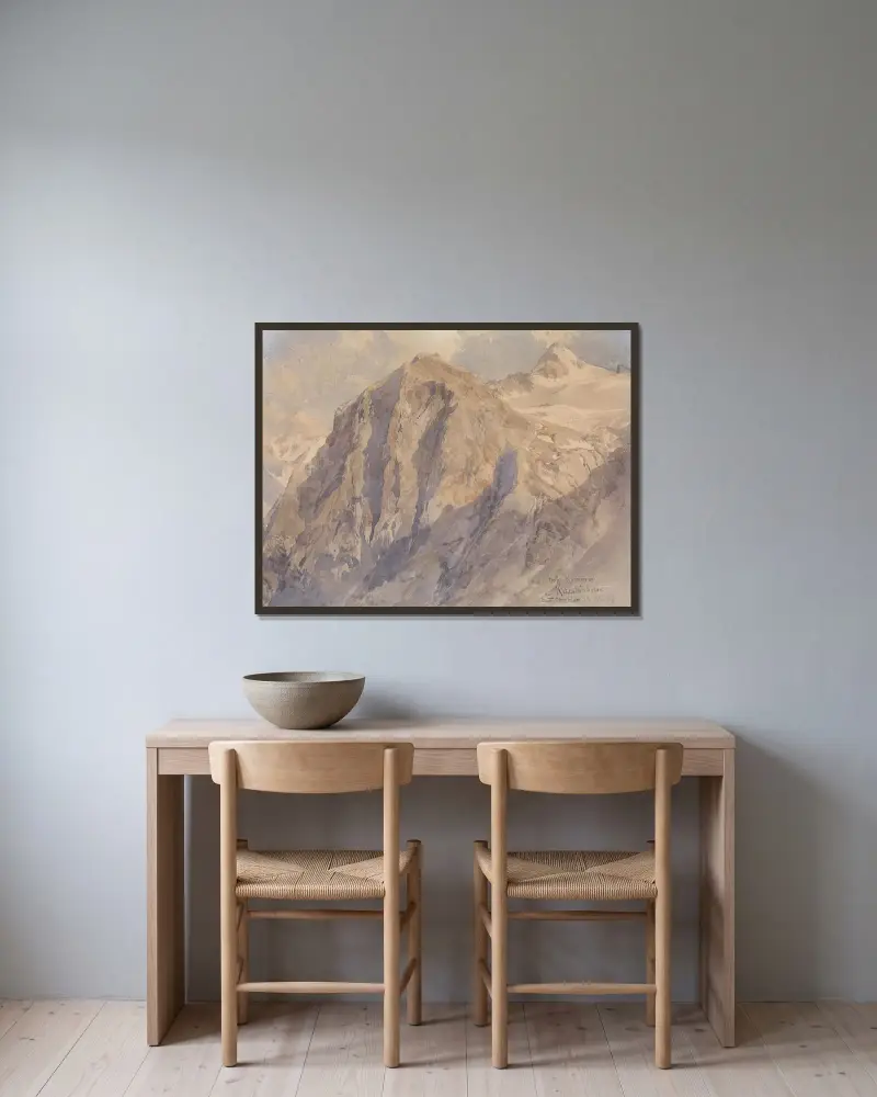 Hohe Kammer Kitzsteinhorn av Edward Theodore Compton inramad på en vägg