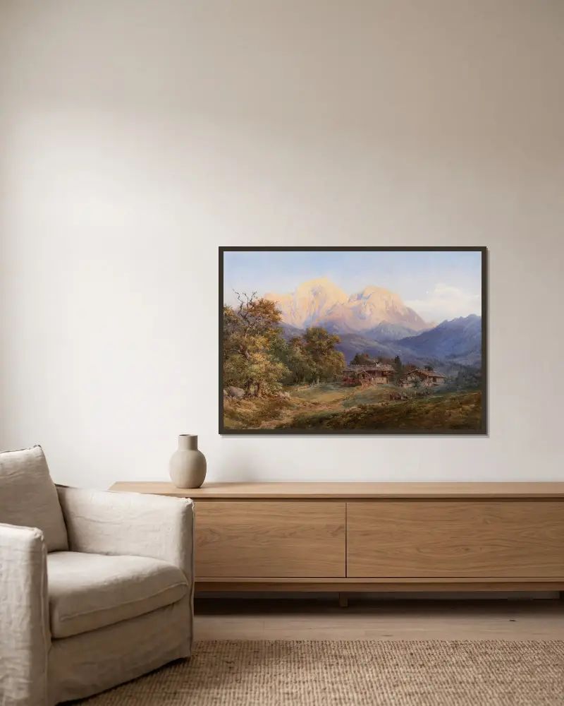 Hoher Göll, Berchtesgaden av Edward Theodore Compton inramad på en vägg