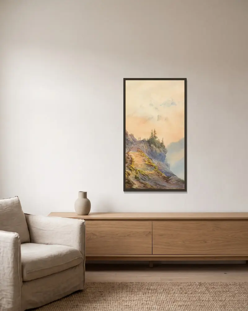 In den Dolomiten von Edward Theodore Compton gerahmt an einer Wand