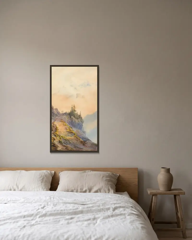 In den Dolomiten von Edward Theodore Compton gerahmt an einer Wand