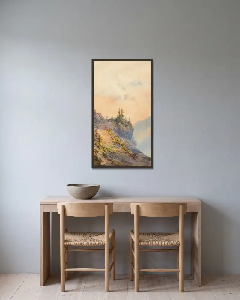 In den Dolomiten von Edward Theodore Compton gerahmt an einer Wand