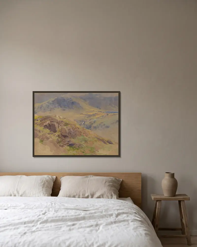 Llyn Idwal (Nordwales) von Edward Theodore Compton gerahmt an einer Wand