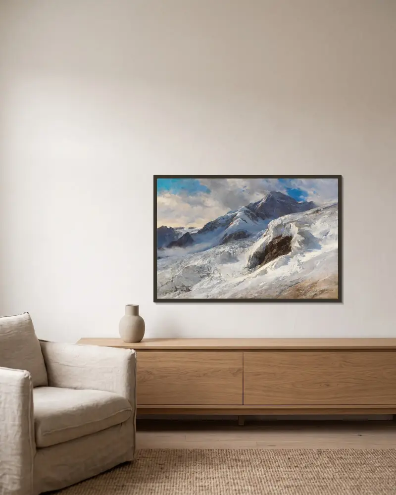 Lyskamm (Monte Rosa) von Edward Theodore Compton gerahmt an einer Wand